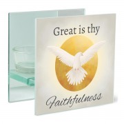 2pk -Tealight Square Great Is Faithfulness - (Pack of 2) 2pk -Tealight Square Great Is Faithfulness - (Pack of 2)