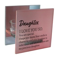 2pk -Tealight Square Daughter, I Love You So - (Pack of 2) 2pk -Tealight Square Daughter, I Love You So - (Pack of 2)