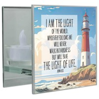 2pk -Tealight I Am The Light John 8:12 - (Pack of 2)