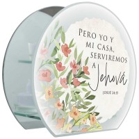 2pk -Tealight Pero Yo Y Mi Casa, Serviremos A - (Pack of 2)