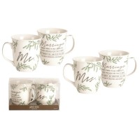 2pk -MUG MR & MRS MARRIAGE TAKES THREE 16 OZ - (Pack of 2)