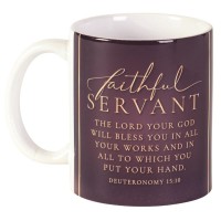 2pk -FAITHFUL SERVANT DEUT.15:10 CERAMIC MUG - (Pack of 2)