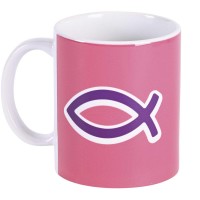 2pk -Mug Ceramic Purple Fish 11 oz - (Pack of 2)