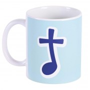 2pk -Mug Ceramic Blue Music Note 11 oz - (Pack of 2)