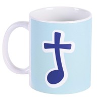 2pk -Mug Ceramic Blue Music Note 11 oz - (Pack of 2)