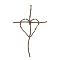 Wall Cross Heart On Cross Metal Wall Cross Heart On Cross Metal