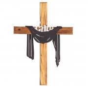 2pk -METAL WOOD FAITH WALL CROSS 16" - (Pack of 2) 2pk -METAL WOOD FAITH WALL CROSS 16" - (Pack of 2)