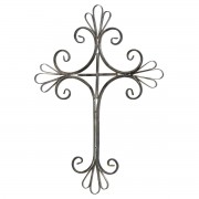 Wall Cross Metal Black 18h