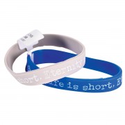 24pk -Silicone Bracelet LIFE IS SHORT... - (Pack of 24)