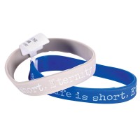 24pk -Silicone Bracelet LIFE IS SHORT... - (Pack of 24)