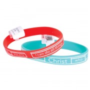 24pk - Silicone Bracelet Philippians 4:13 2 Assorted 7/16" - (Pack of 24) 24pk - Silicone Bracelet Philippians 4:13 2 Assorted 7/16" - (Pack of 24)