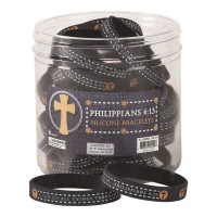 24pk - Silicone Bracelet I CAN DO PH 4:13 2 Assorted 7/16" - (Pack of 24)