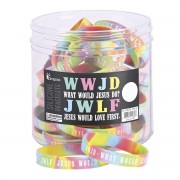 24pk -Bracelet Silicone WWJD Jesus Would Love - (Pack of 24) 24pk -Bracelet Silicone WWJD Jesus Would Love - (Pack of 24)