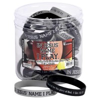 24pk -Bracelet Silicone In Jesus Name I Play - (Pack of 24)