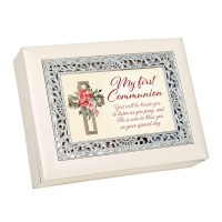 Music Box Ornate First Communion Ivory Music Box Ornate First Communion Ivory
