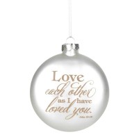 3pk -ORN LOVE EACH OTHER AS I HAVE GLS 4" - Pack of 3 3pk -ORN LOVE EACH OTHER AS I HAVE GLS 4" - Pack of 3