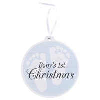 3pk -Ornament Babys 1st Christmas Blue MDF - Pack of 3 3pk -Ornament Babys 1st Christmas Blue MDF - Pack of 3