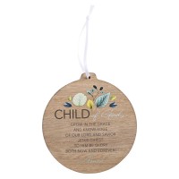 3pk -Ornament Child Of God Boy Foliage Wood - Pack of 3
