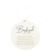 3pk -Ornament Baptized In Christ White MDFPack of 3