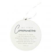 3pk -ORNAMENT MY FIRST COMMUNION MDF 4" JOHN - Pack of 3