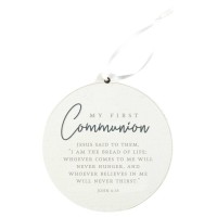 3pk -ORNAMENT MY FIRST COMMUNION MDF 4" JOHN - Pack of 3