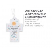 3pk -Ornament Cross Children Are A Gift MDFPack of 3
