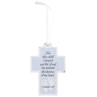 3pk -Ornament Cross Blue For This Child - Pack of 3 3pk -Ornament Cross Blue For This Child - Pack of 3