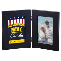 2pk -Double Photo Frame Proud Navy Family - (Pack of 2)
