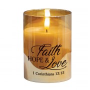 2pk -LED Candle Faith Hope & 1 Cor. 13:13 4in - (Pack of 2) 2pk -LED Candle Faith Hope & 1 Cor. 13:13 4in - (Pack of 2)