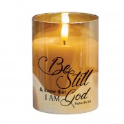 2pk -LED Candle Be Still & Know Ps 46:10 4in - (Pack of 2) 2pk -LED Candle Be Still & Know Ps 46:10 4in - (Pack of 2)