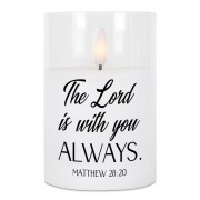 2pk -LED Candle Lord Is With-Matt 28:20 4in - (Pack of 2) 2pk -LED Candle Lord Is With-Matt 28:20 4in - (Pack of 2)