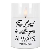 2pk -LED Candle Lord Is With-Matt 28:20 4in - (Pack of 2)