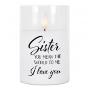 2pk -LED Candle Sister You Mean The World 4in - (Pack of 2) 2pk -LED Candle Sister You Mean The World 4in - (Pack of 2)