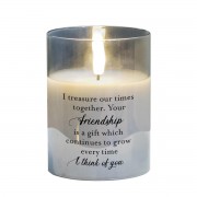 2pk -LED Candle I Treasure Our Times 4in Grey - (Pack of 2) 2pk -LED Candle I Treasure Our Times 4in Grey - (Pack of 2)