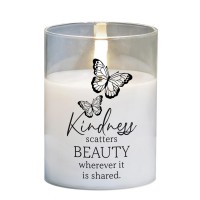 2pk -LED Candle Kindness Scatters 4in White - (Pack of 2) 2pk -LED Candle Kindness Scatters 4in White - (Pack of 2)