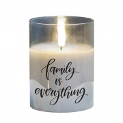 2pk -LED Candle Family Is Everything 4in Grey - (Pack of 2) 2pk -LED Candle Family Is Everything 4in Grey - (Pack of 2)