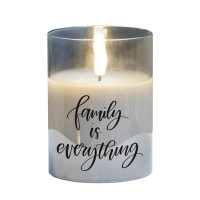 2pk -LED Candle Family Is Everything 4in Grey - (Pack of 2) 2pk -LED Candle Family Is Everything 4in Grey - (Pack of 2)