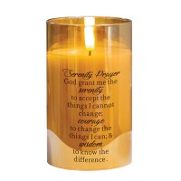 2pk -LED Candle Serenity Prayer Gold 5in - (Pack of 2)