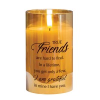 2pk -LED Candle True Friends Are 5in Gold(Pack of 2)