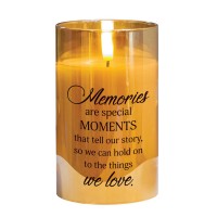 2pk -LED Candle Memories Are Special 5in Gold - (Pack of 2)