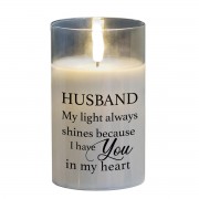 2pk -LED Candle Husband, My Light Always 5in - (Pack of 2) 2pk -LED Candle Husband, My Light Always 5in - (Pack of 2)