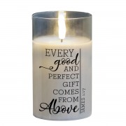 2pk -LED Candle Every Good & Perfect 5in Gray - (Pack of 2) 2pk -LED Candle Every Good & Perfect 5in Gray - (Pack of 2)