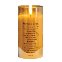 2pk -LED Candle Heavens Walk Gold 6in - (Pack of 2)