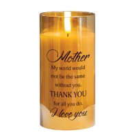 2pk -LED Candle Mother My World Would 6in - (Pack of 2)