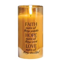2pk -LED Candle Faith Makes All Gold 6in - (Pack of 2)