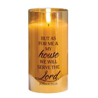 2pk -LED Candle As For Me & My Josh 24:15 6in - (Pack of 2)