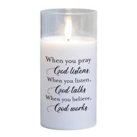 2pk -LED Candle When You Pray God Listens 6in - (Pack of 2) 2pk -LED Candle When You Pray God Listens 6in - (Pack of 2)