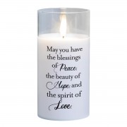 2pk -LED Candle May You Have Blessings 6in - (Pack of 2) 2pk -LED Candle May You Have Blessings 6in - (Pack of 2)