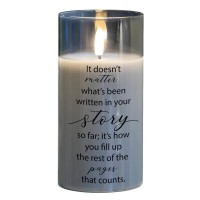 2pk -LED Candle It Does Not Matter 6in Grey - (Pack of 2)