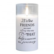 2pk -LED Candle The Friends We Meet 6in White - (Pack of 2) 2pk -LED Candle The Friends We Meet 6in White - (Pack of 2)